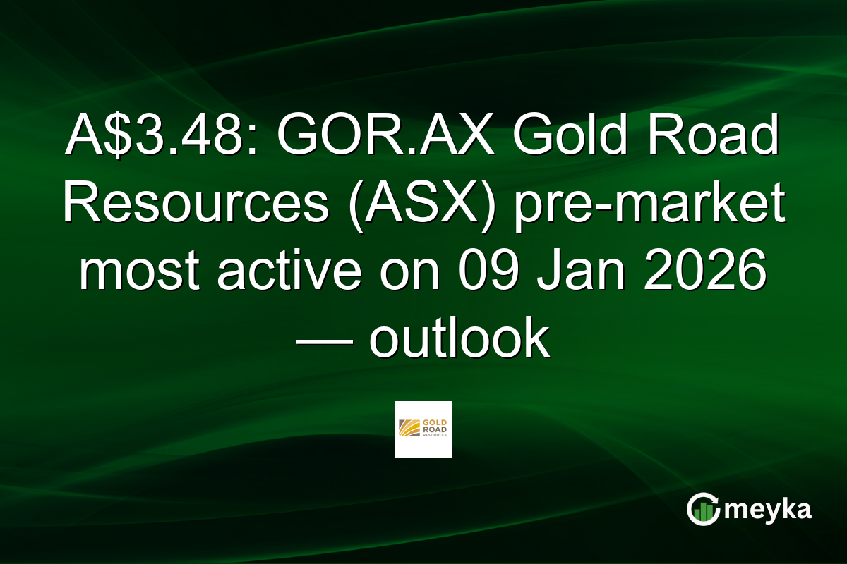 A$3.48: GOR.AX Gold Road Resources (ASX) pre-market most active on 09 Jan 2026 — outlook