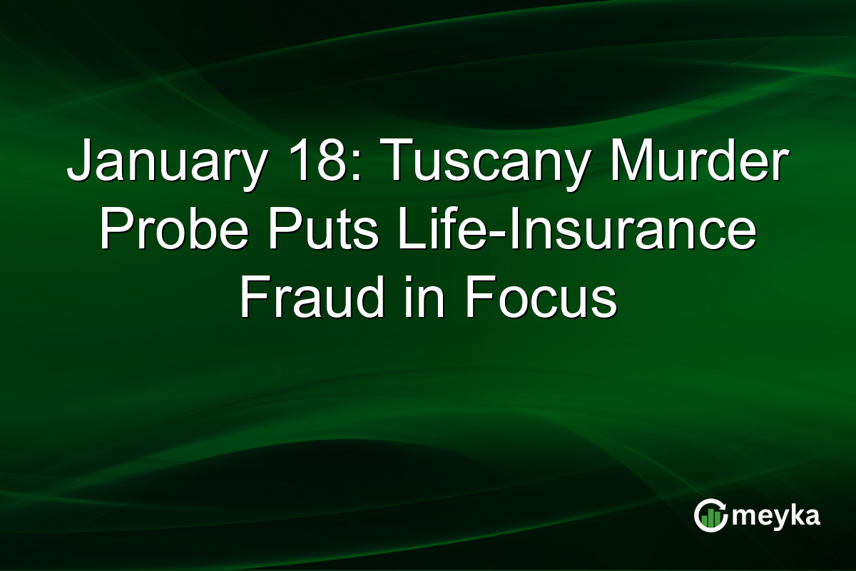 January 18: Tuscany Murder Probe Puts Life-Insurance Fraud in Focus