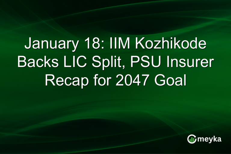 January 18: IIM Kozhikode Backs LIC Split, PSU Insurer Recap for 2047 Goal