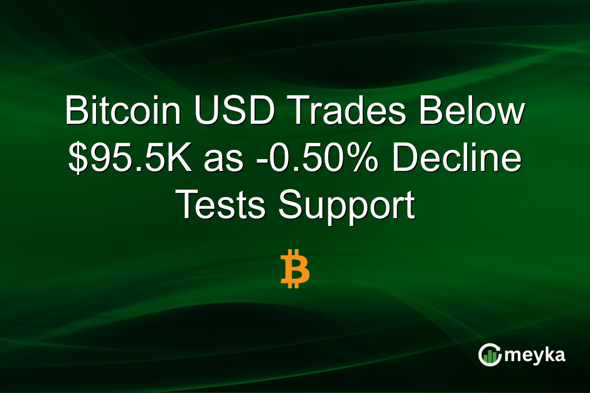 Bitcoin USD Trades Below $95.5K as -0.50% Decline Tests Support