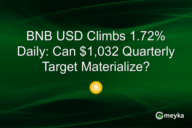BNB USD Climbs 1.72% Daily: Can $1,032 Quarterly Target Materialize?