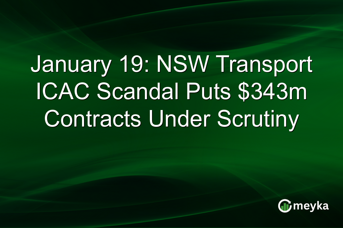 January 19: NSW Transport ICAC Scandal Puts $343m Contracts Under Scrutiny