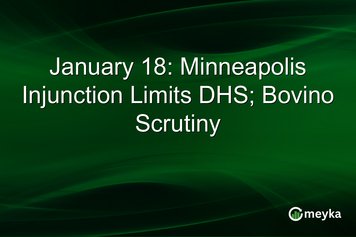January 18: Minneapolis Injunction Limits DHS; Bovino Scrutiny