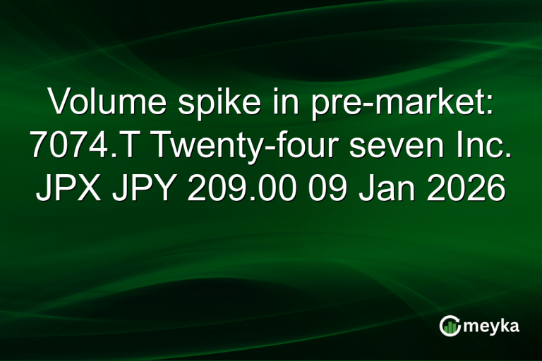 Volume spike in pre-market: 7074.T Twenty-four seven Inc. JPX JPY 209.00 09 Jan 2026