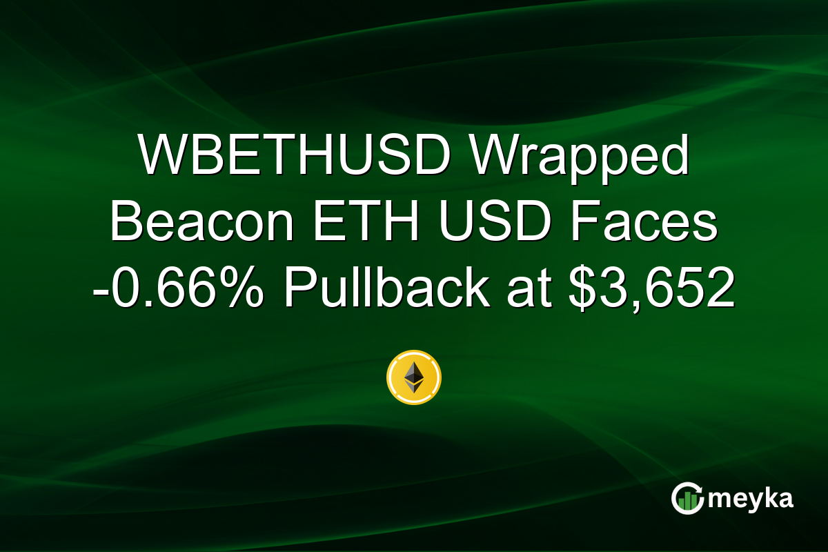 WBETHUSD Wrapped Beacon ETH USD Faces -0.66% Pullback at $3,652