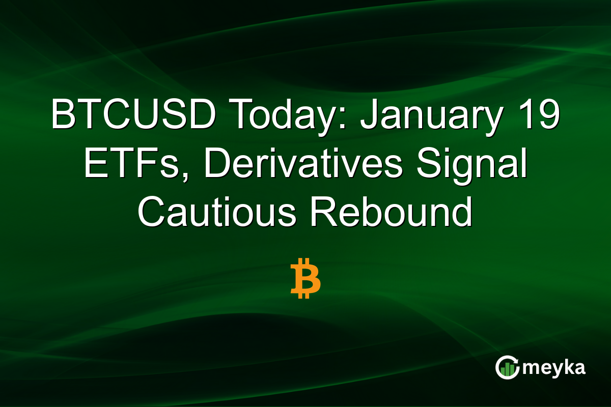 BTCUSD Today: January 19 ETFs, Derivatives Signal Cautious Rebound