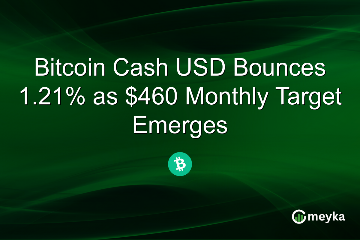 Bitcoin Cash USD Bounces 1.21% as $460 Monthly Target Emerges