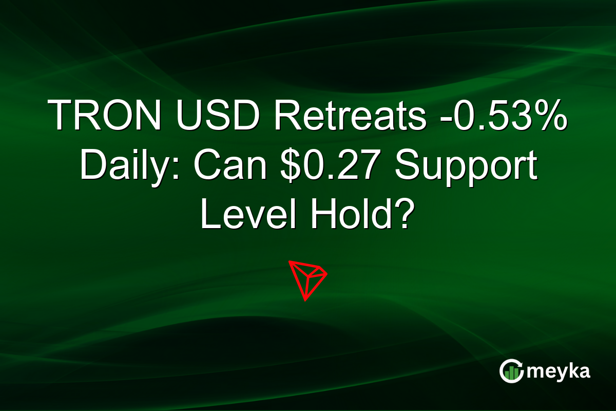 TRON USD Retreats -0.53% Daily: Can $0.27 Support Level Hold?