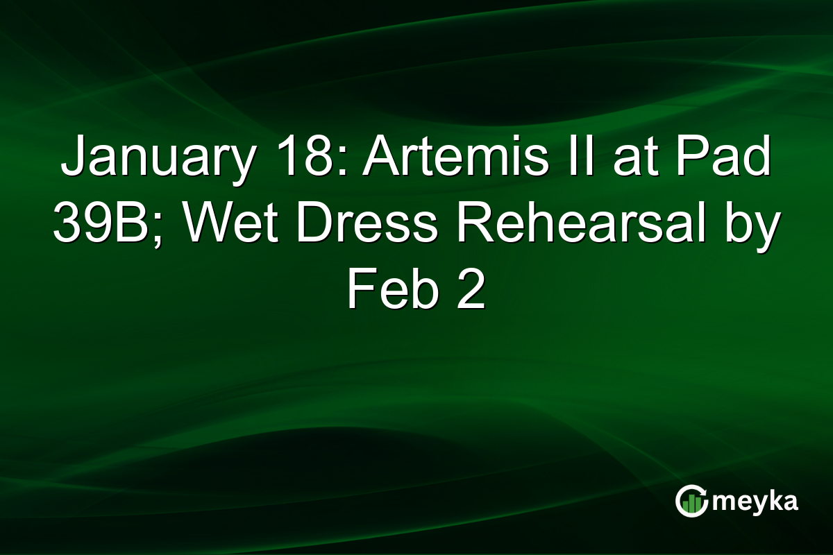 January 18: Artemis II at Pad 39B; Wet Dress Rehearsal by Feb 2