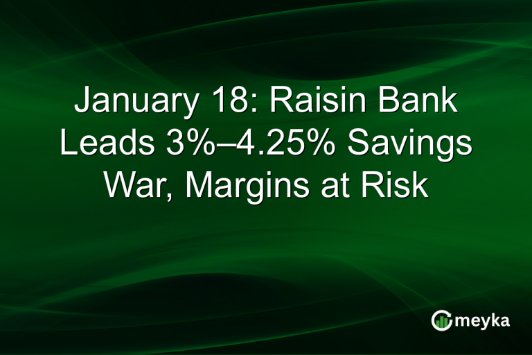 January 18: Raisin Bank Leads 3%–4.25% Savings War, Margins at Risk