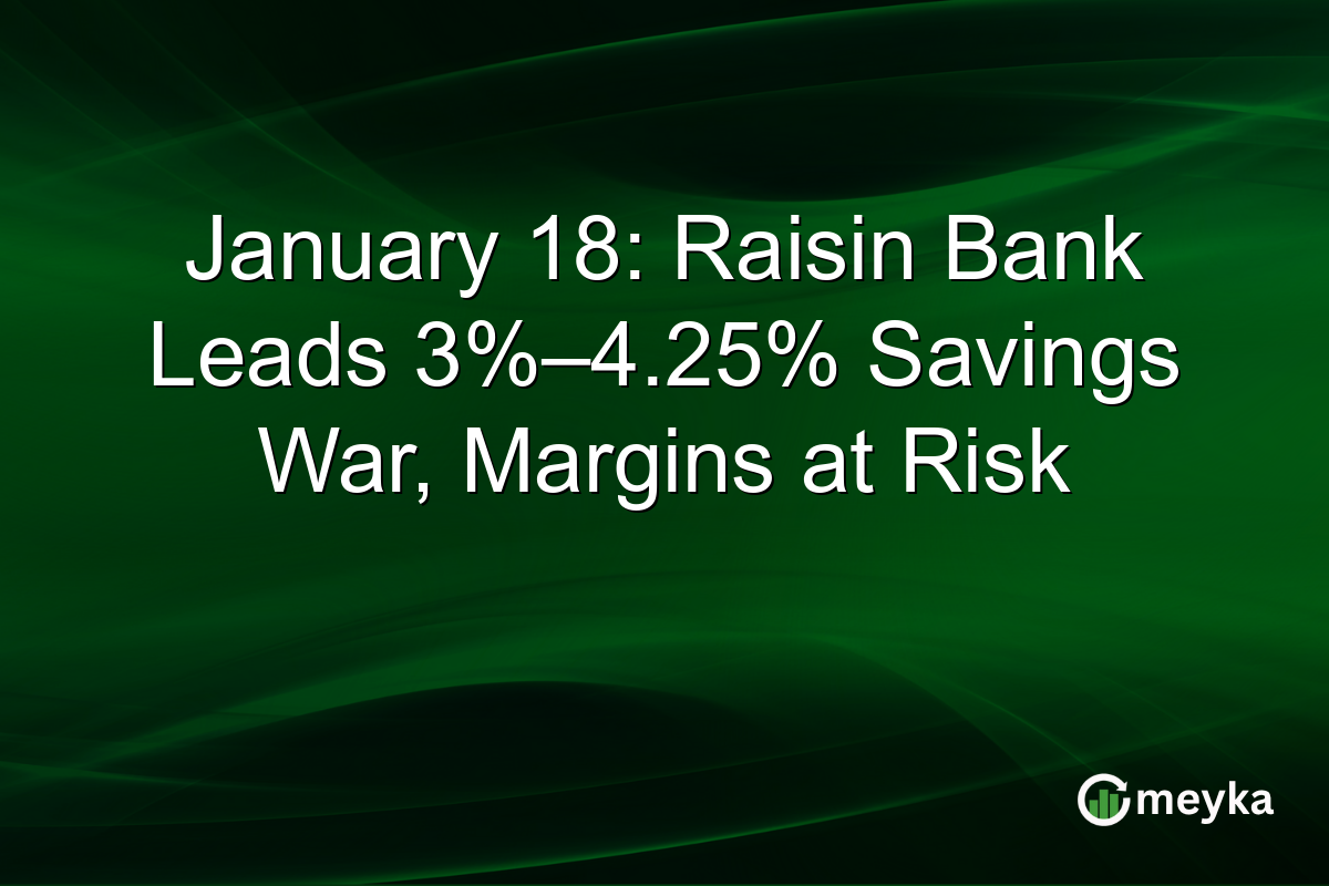 January 18: Raisin Bank Leads 3%–4.25% Savings War, Margins at Risk