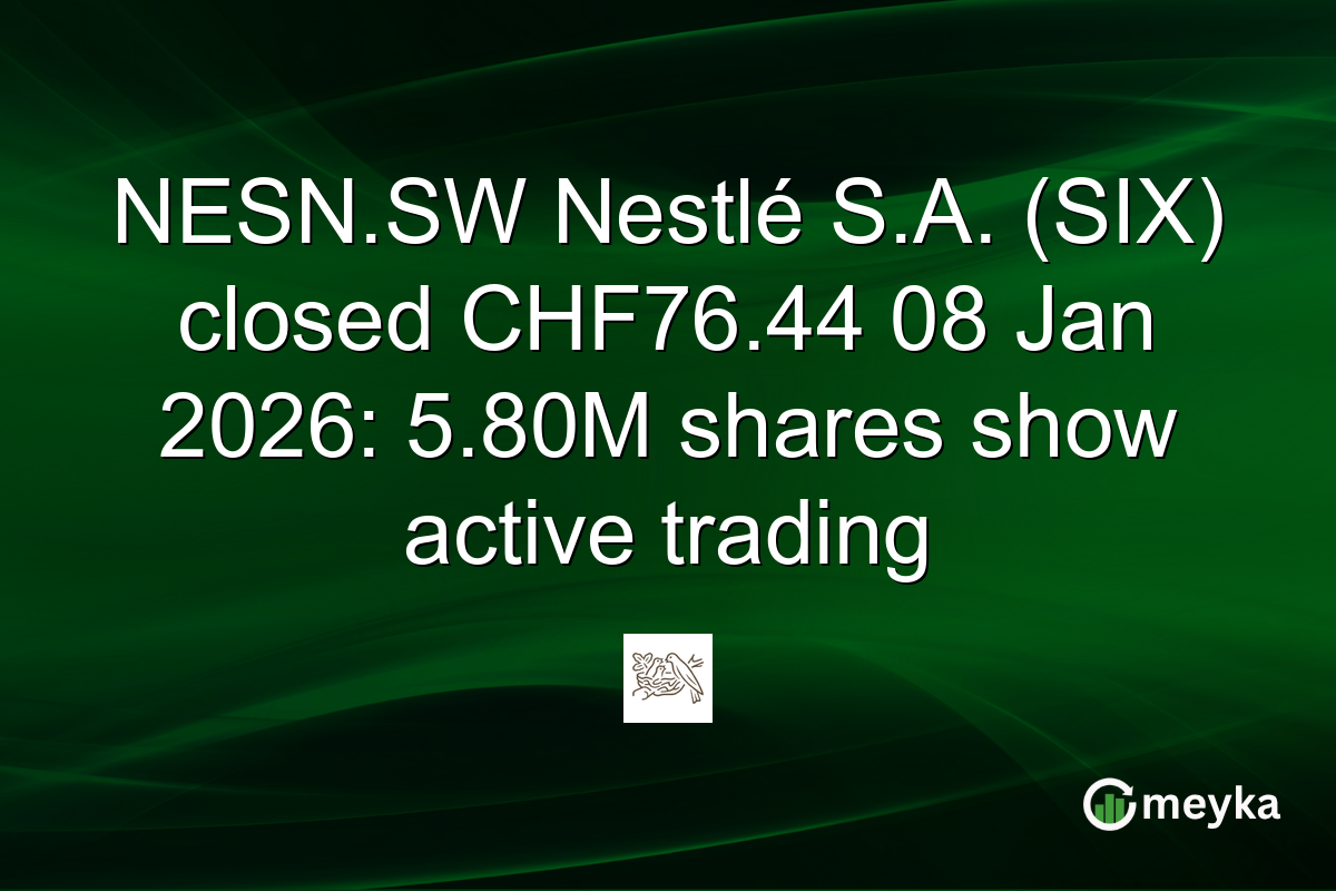 NESN.SW Nestlé S.A. (SIX) closed CHF76.44 08 Jan 2026: 5.80M shares show active trading