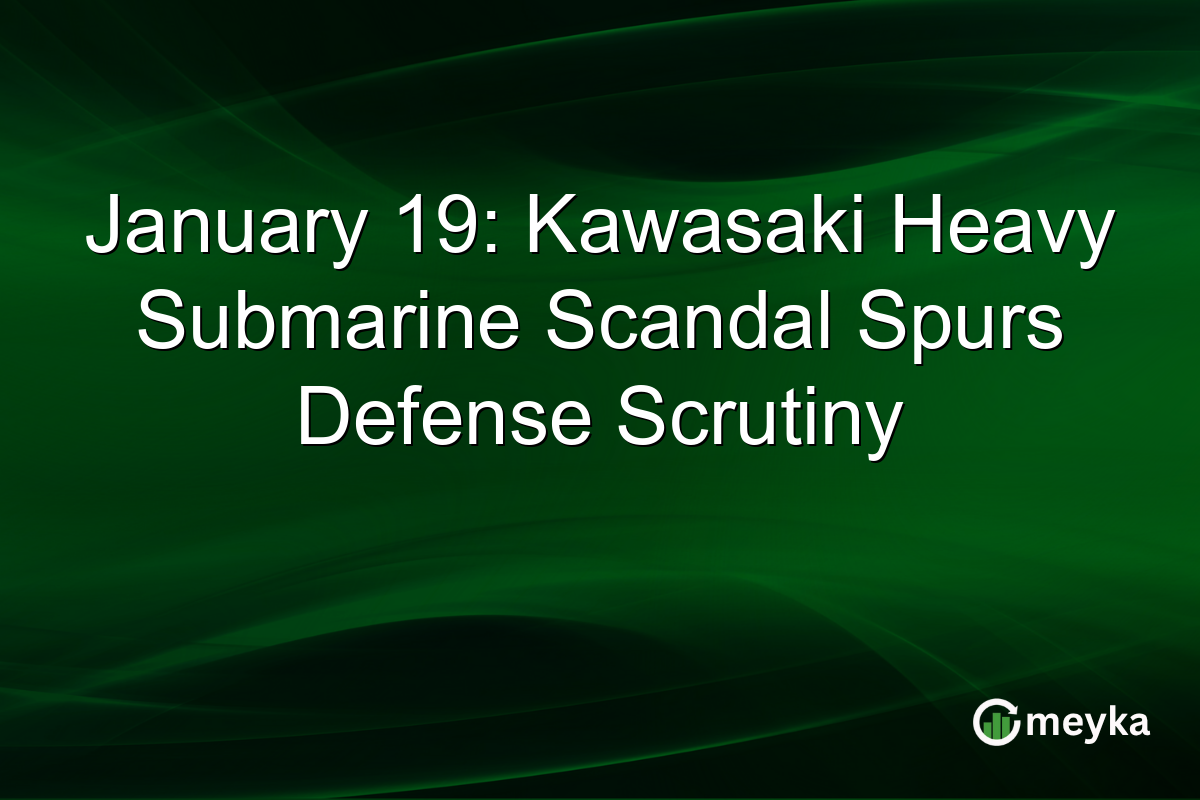 January 19: Kawasaki Heavy Submarine Scandal Spurs Defense Scrutiny