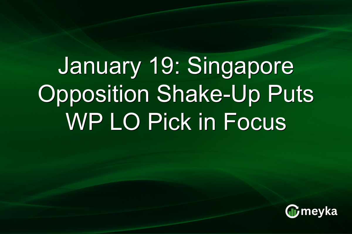 January 19: Singapore Opposition Shake-Up Puts WP LO Pick in Focus