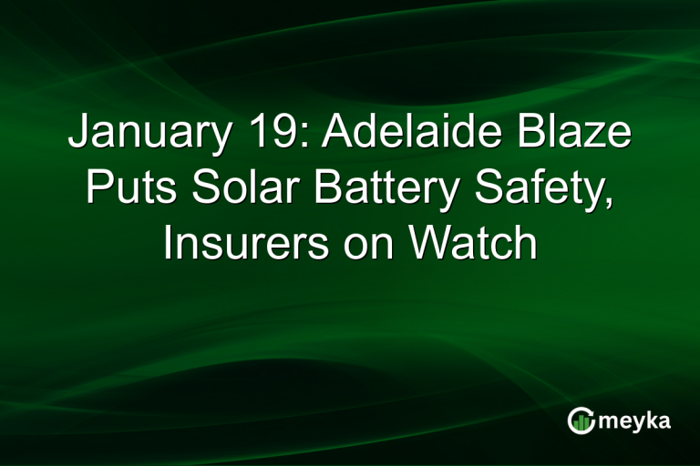 January 19: Adelaide Blaze Puts Solar Battery Safety, Insurers on Watch