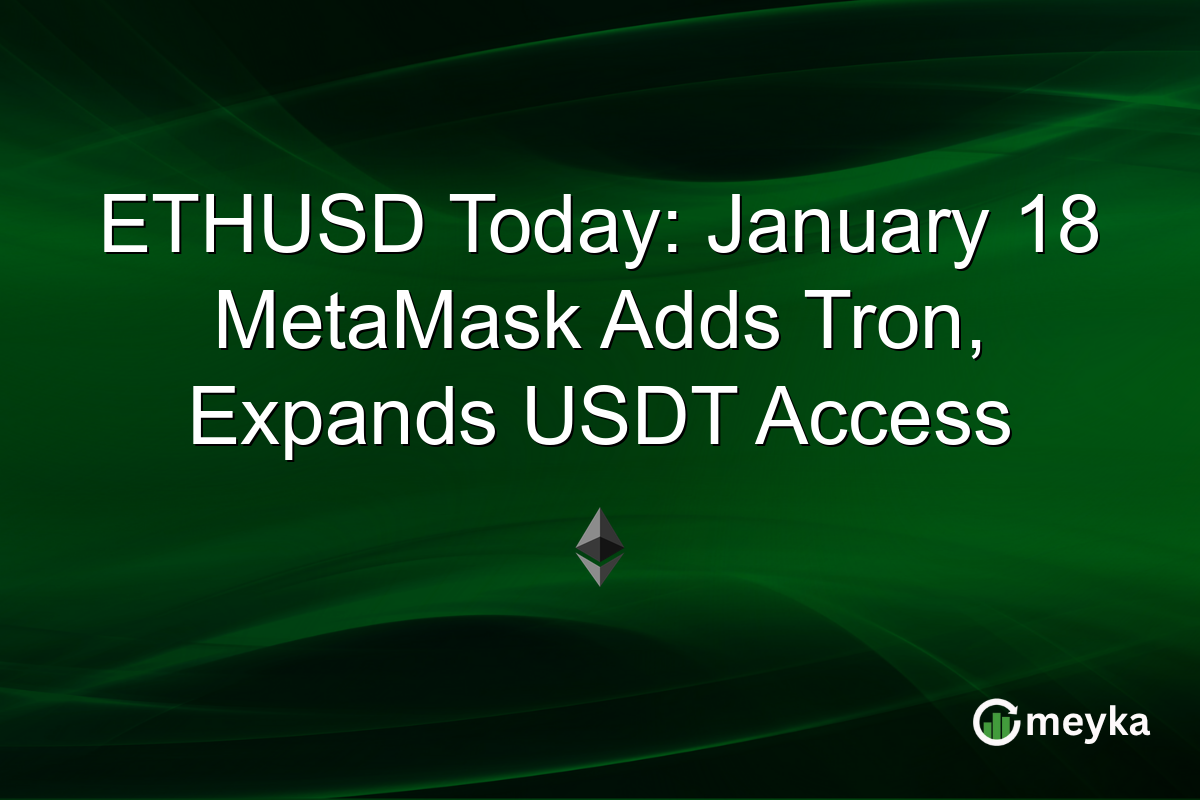 ETHUSD Today: January 18 MetaMask Adds Tron, Expands USDT Access