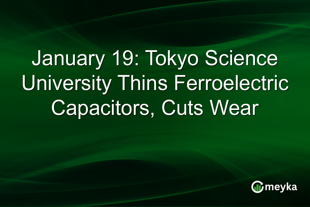 January 19: Tokyo Science University Thins Ferroelectric Capacitors, Cuts Wear