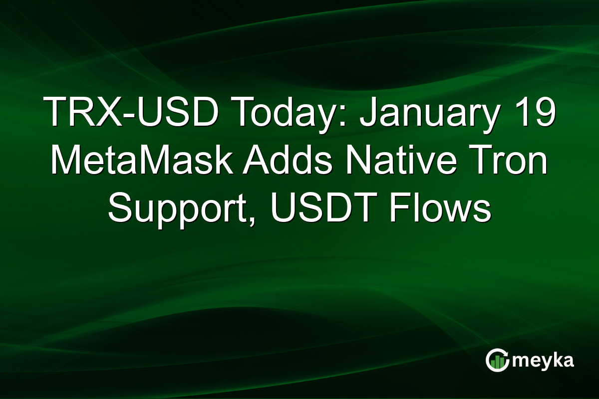 TRX-USD Today: January 19 MetaMask Adds Native Tron Support, USDT Flows