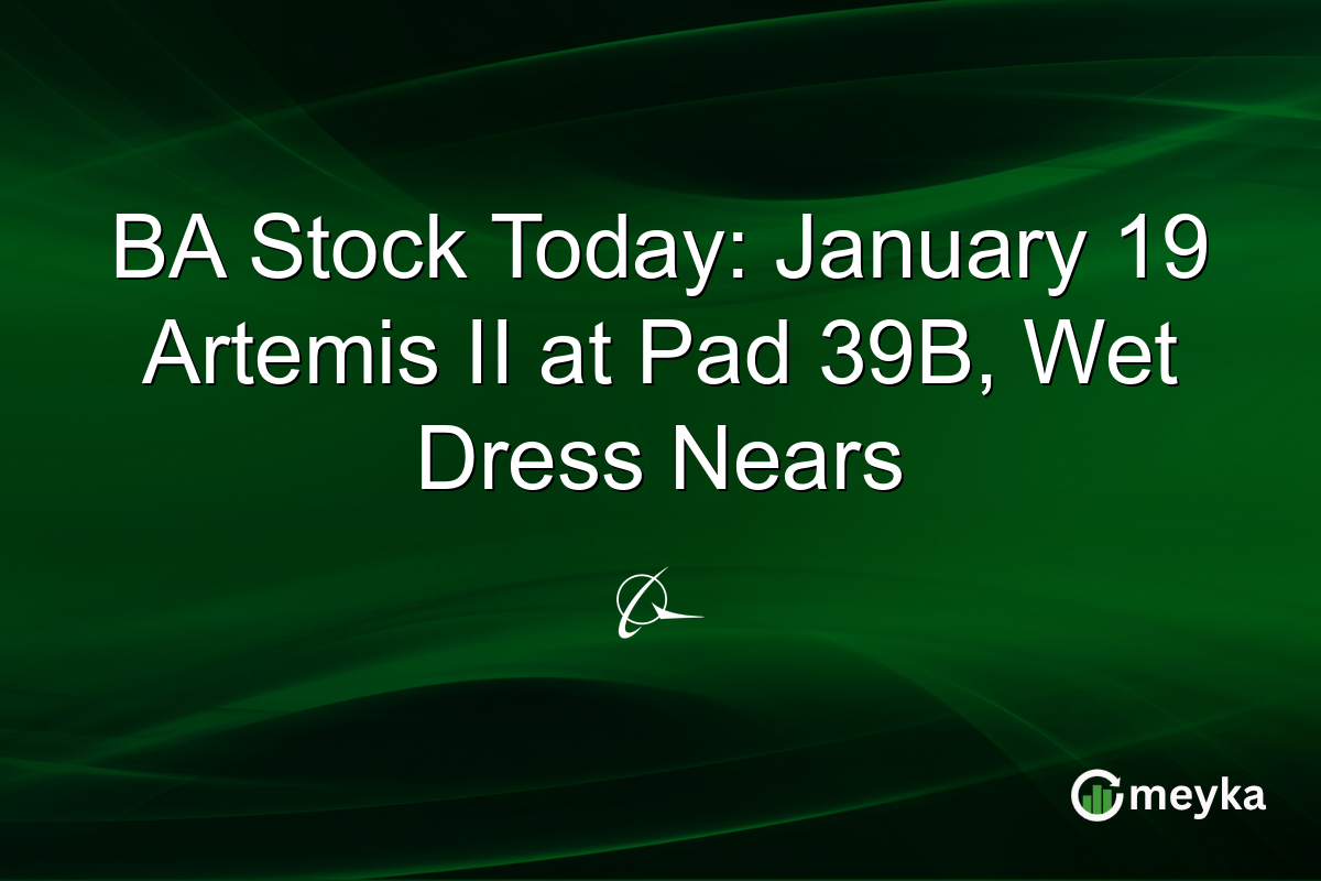 BA Stock Today: January 19 Artemis II at Pad 39B, Wet Dress Nears