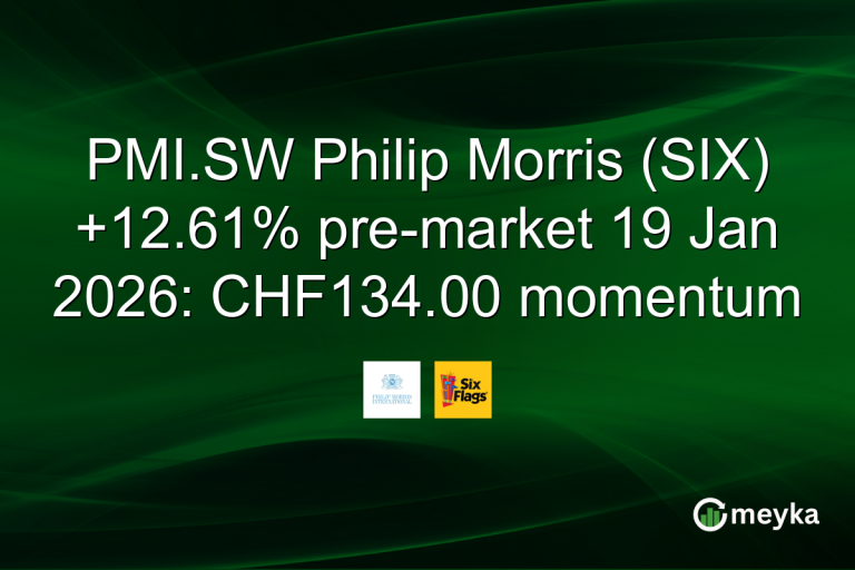 PMI.SW Philip Morris (SIX) +12.61% pre-market 19 Jan 2026: CHF134.00 momentum