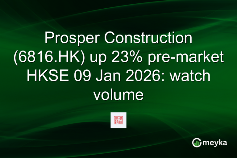 Prosper Construction (6816.HK) up 23% pre-market HKSE 09 Jan 2026: watch volume