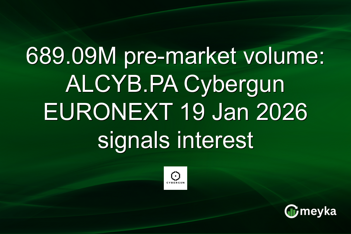689.09M pre-market volume: ALCYB.PA Cybergun EURONEXT 19 Jan 2026 signals interest
