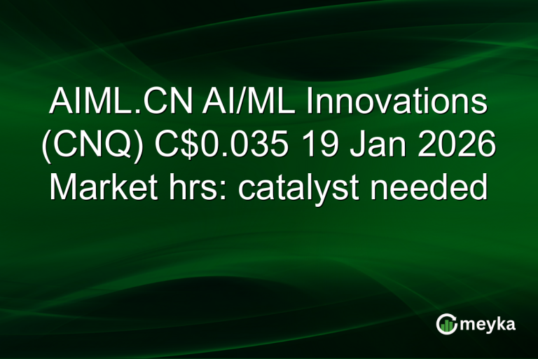 AIML.CN AI/ML Innovations (CNQ) C$0.035 19 Jan 2026 Market hrs: catalyst needed