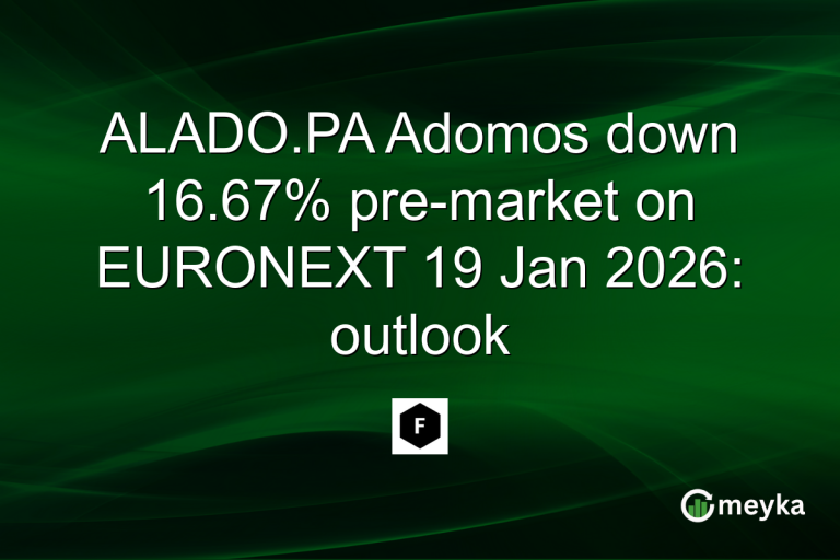 ALADO.PA Adomos down 16.67% pre-market on EURONEXT 19 Jan 2026: outlook