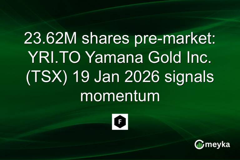 23.62M shares pre-market: YRI.TO Yamana Gold Inc. (TSX) 19 Jan 2026 signals momentum