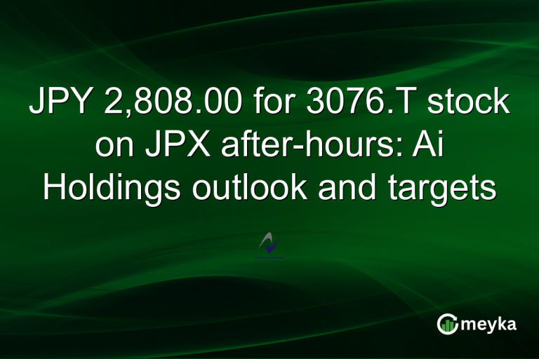 JPY 2,808.00 for 3076.T stock on JPX after-hours: Ai Holdings outlook and targets