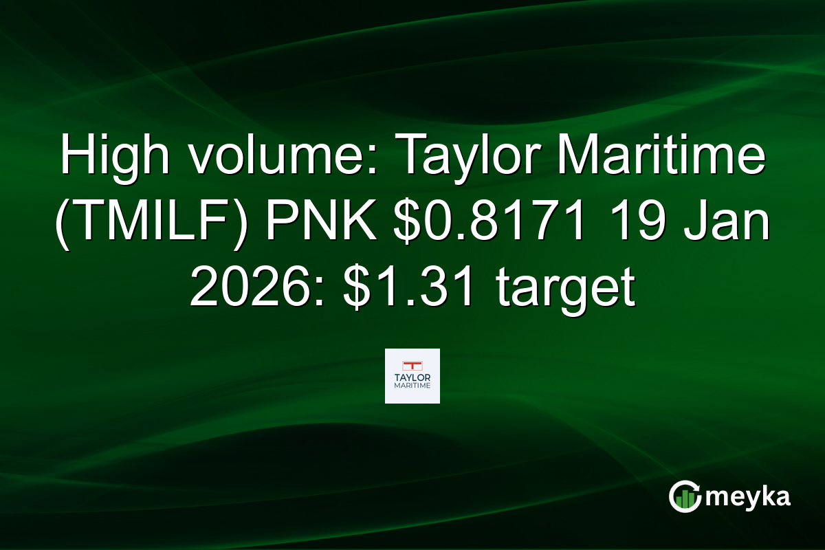 High volume: Taylor Maritime (TMILF) PNK $0.8171 19 Jan 2026: $1.31 target