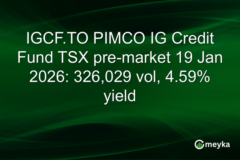 IGCF.TO PIMCO IG Credit Fund TSX pre-market 19 Jan 2026: 326,029 vol, 4.59% yield
