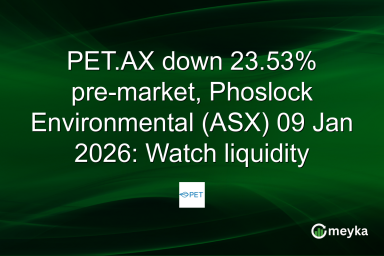 PET.AX down 23.53% pre-market, Phoslock Environmental (ASX) 09 Jan 2026: Watch liquidity