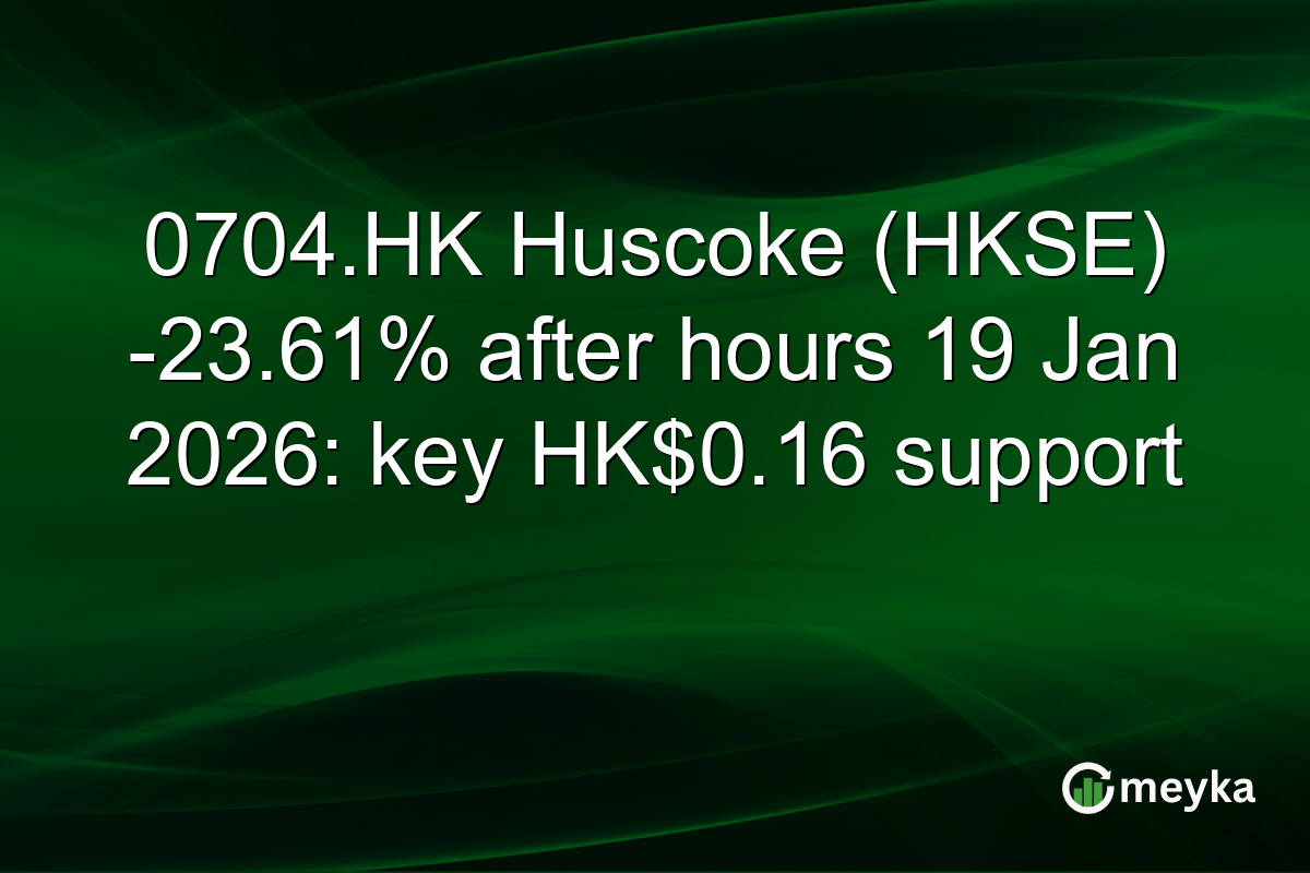 0704.HK Huscoke (HKSE) -23.61% after hours 19 Jan 2026: key HK$0.16 support