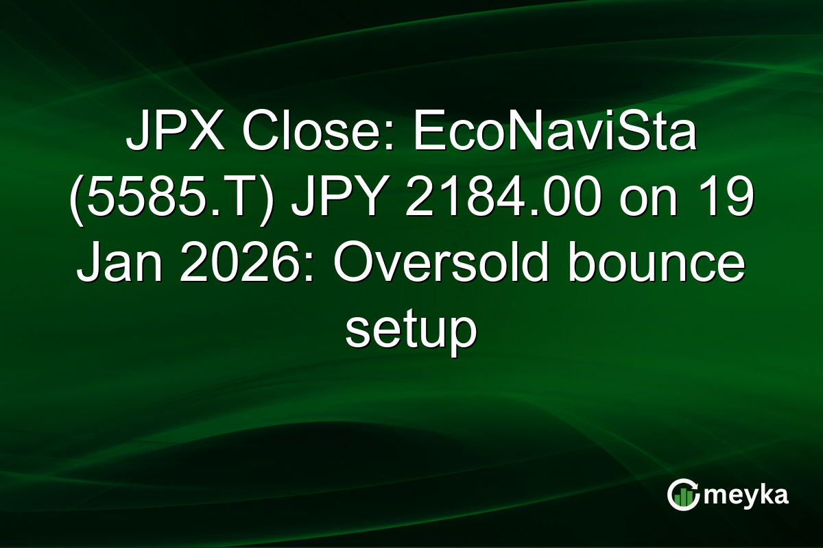 JPX Close: EcoNaviSta (5585.T) JPY 2184.00 on 19 Jan 2026: Oversold bounce setup