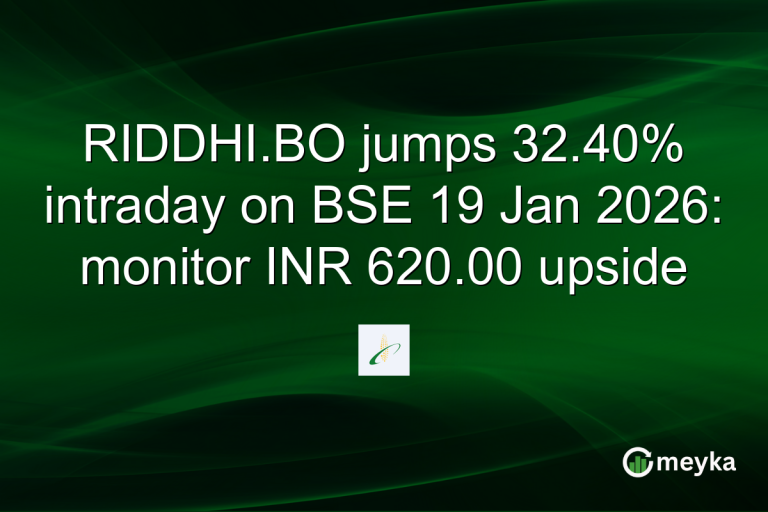 RIDDHI.BO jumps 32.40% intraday on BSE 19 Jan 2026: monitor INR 620.00 upside