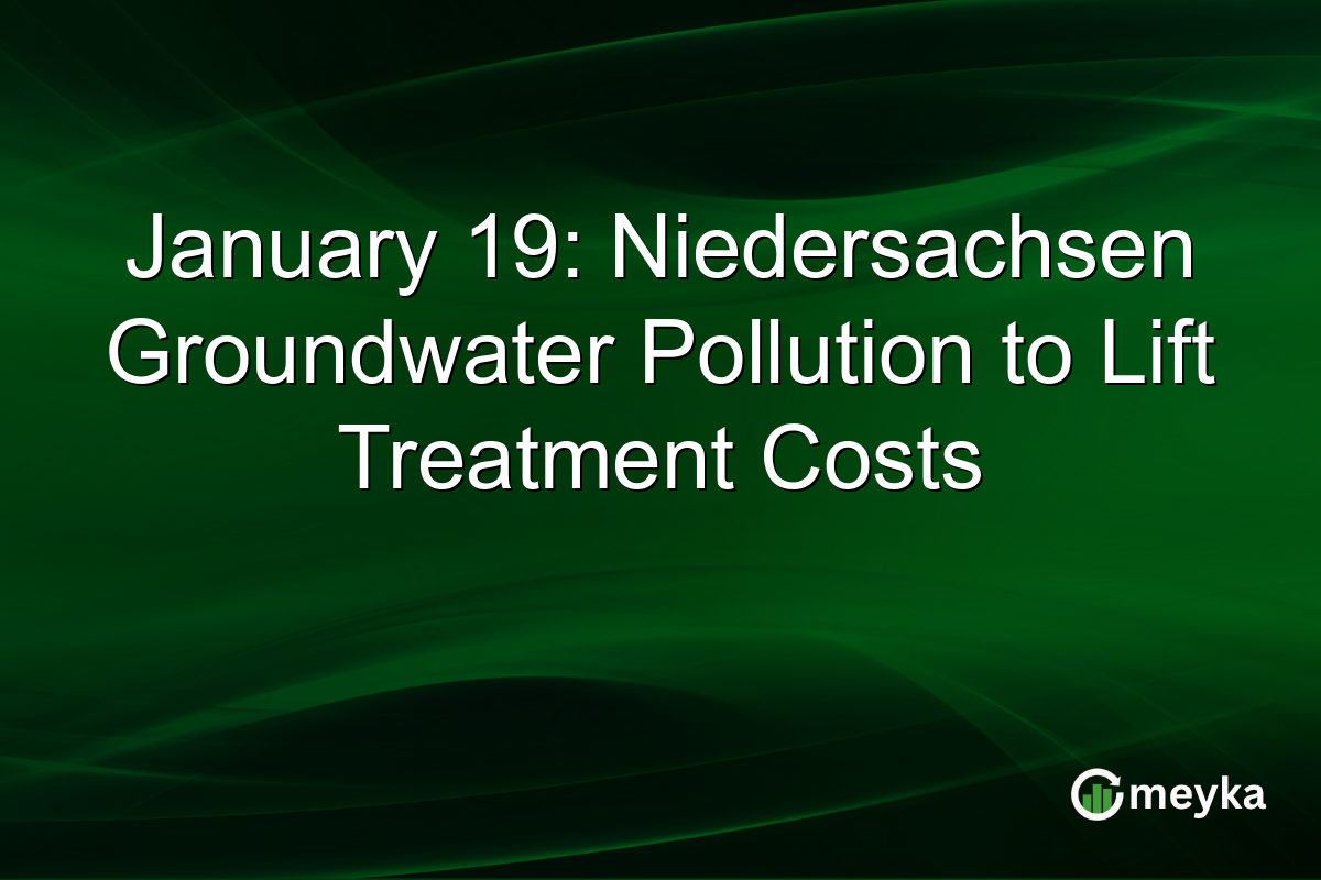 January 19: Niedersachsen Groundwater Pollution to Lift Treatment Costs