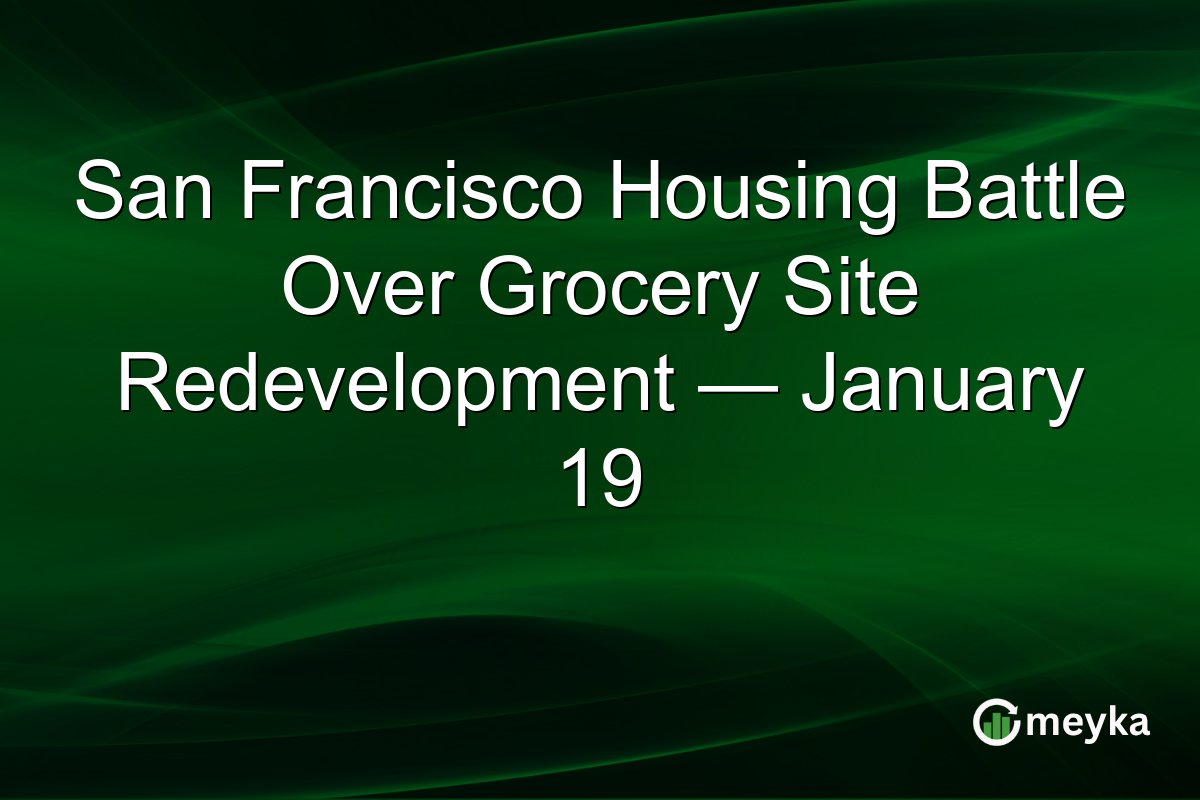San Francisco Housing Battle Over Grocery Site Redevelopment — January 19
