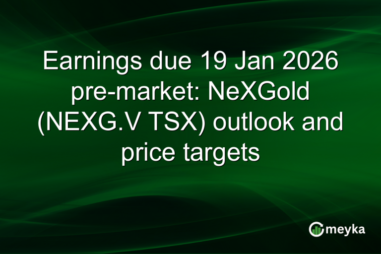 Earnings due 19 Jan 2026 pre-market: NeXGold (NEXG.V TSX) outlook and price targets
