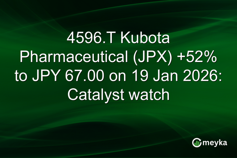 4596.T Kubota Pharmaceutical (JPX) +52% to JPY 67.00 on 19 Jan 2026: Catalyst watch