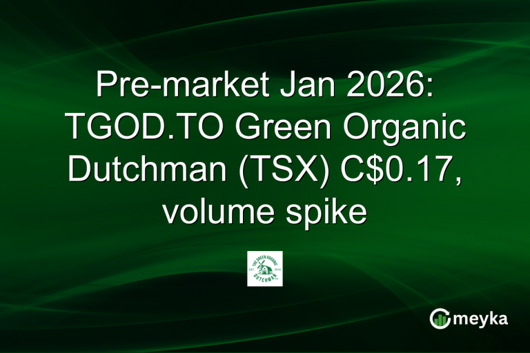 Pre-market Jan 2026: TGOD.TO Green Organic Dutchman (TSX) C$0.17, volume spike