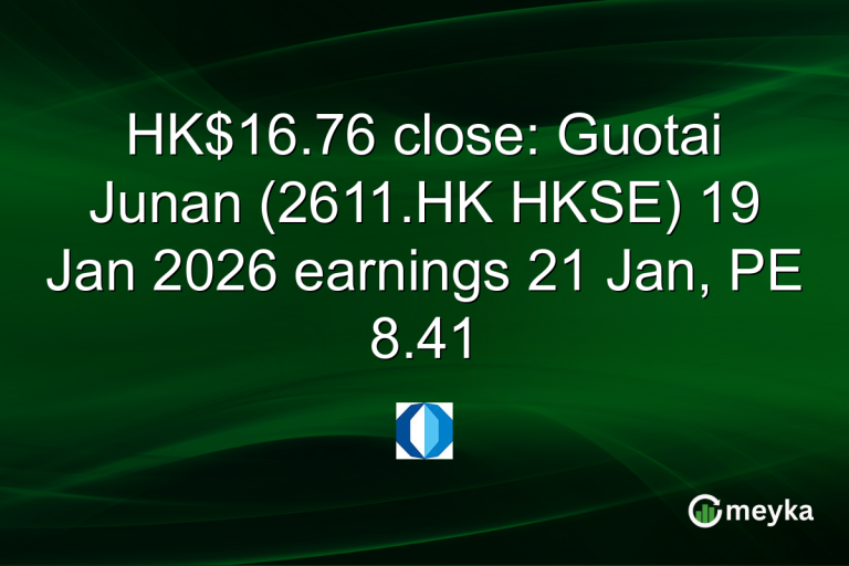 HK$16.76 close: Guotai Junan (2611.HK HKSE) 19 Jan 2026 earnings 21 Jan, PE 8.41