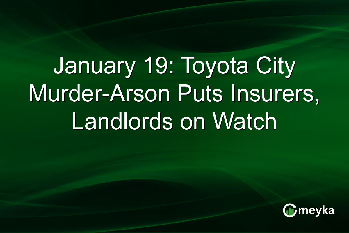 January 19: Toyota City Murder-Arson Puts Insurers, Landlords on Watch