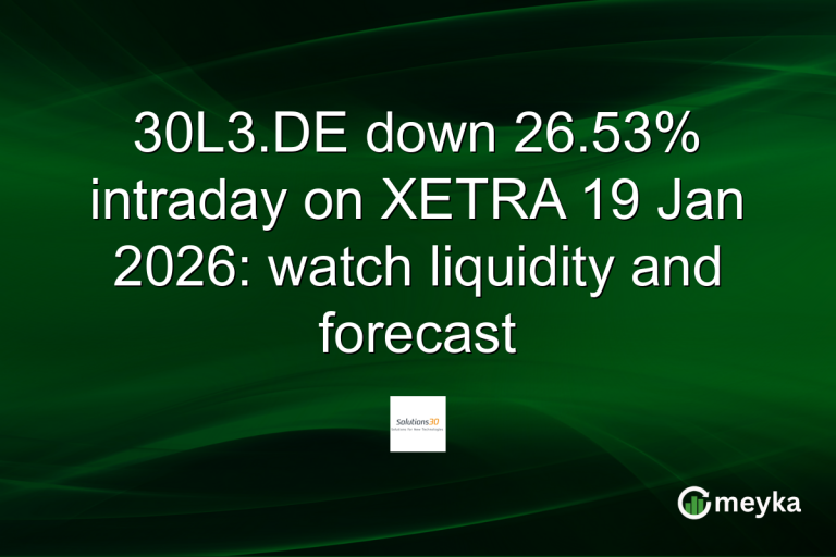 30L3.DE down 26.53% intraday on XETRA 19 Jan 2026: watch liquidity and forecast