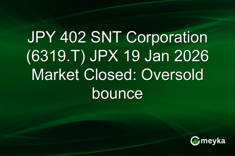 JPY 402 SNT Corporation (6319.T) JPX 19 Jan 2026 Market Closed: Oversold bounce