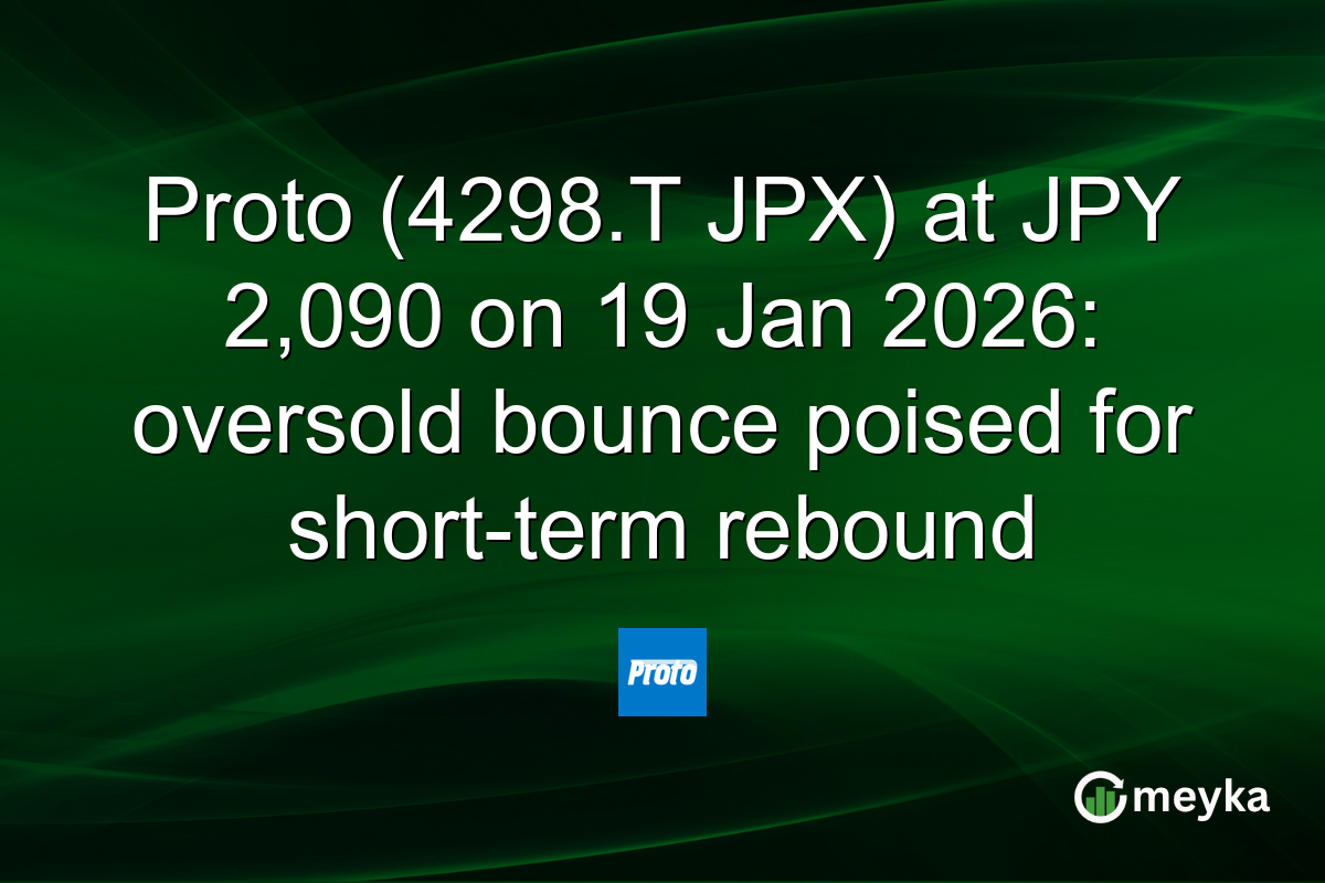Proto (4298.T JPX) at JPY 2,090 on 19 Jan 2026: oversold bounce poised for short-term rebound