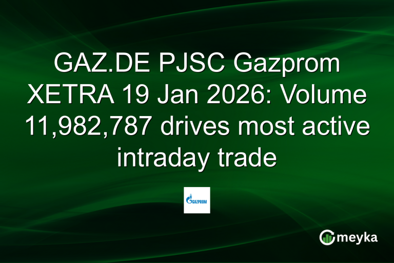 GAZ.DE PJSC Gazprom XETRA 19 Jan 2026: Volume 11,982,787 drives most active intraday trade