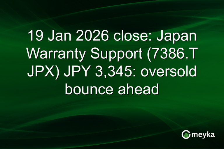 19 Jan 2026 close: Japan Warranty Support (7386.T JPX) JPY 3,345: oversold bounce ahead