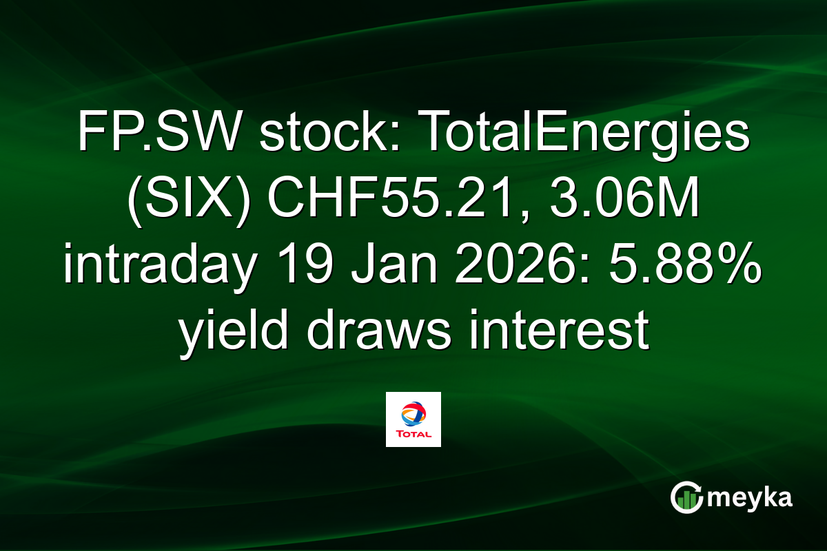 FP.SW stock: TotalEnergies (SIX) CHF55.21, 3.06M intraday 19 Jan 2026: 5.88% yield draws interest