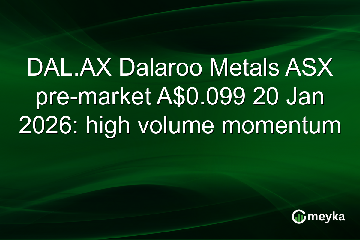 DAL.AX Dalaroo Metals ASX pre-market A$0.099 20 Jan 2026: high volume momentum